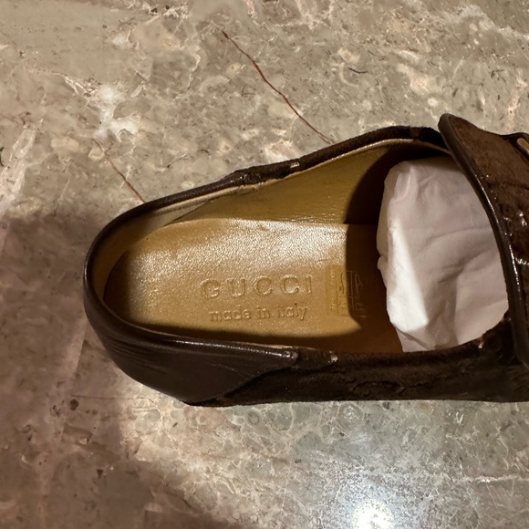 Gucci Loafers Chocolate and Gold size 5.5 - Picture 6 of 10